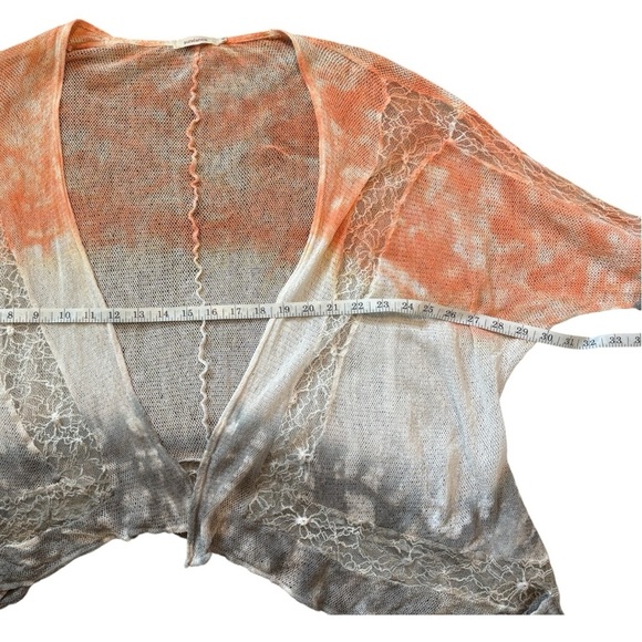 SUNDANCE Open Front Lace Cardigan Sweater Ombre Tie Dye Woman’s Size Small - Picture 4 of 10